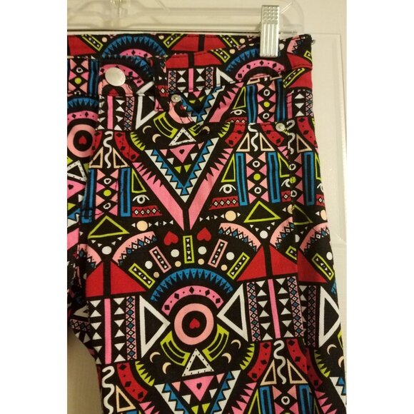 Divided by H&M Girls multi color tribal heart print Skinny Pants Size 6 EUR 36 - Picture 3 of 5